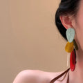 Multicolor Oval Petal Cascade Stud Earrings Jewelry Accessory view 4
