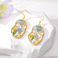 Pressed Blue Flower Face Profile Necklace and Hook Earring Options view 6