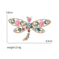 Floral Enamel Dragonfly Brooch with Crystal Tail Clothing Pin view 5