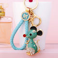 Jeweled Fortune Mouse Keychains in Four Colors with Matching Fortune Loops view 9