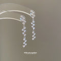 Silver Tone Graduated Crystal Linear Drop Earrings view 4