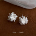 Silver Jellyfish Starburst Filigree Zircon Stud Earrings view 4
