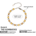 Two-Tone Flower And Round Bead Necklace Bracelet Set view 8