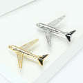 Love You Forever Crystal Airplane Brooch in Gold or Silver Tone view 4