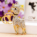 Jeweled Goat Keychain with Blue and Clear Crystal Panels view 4