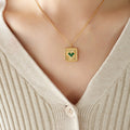 Square Sunburst Heart Stud Earrings And Matching Pendant Necklaces view 8