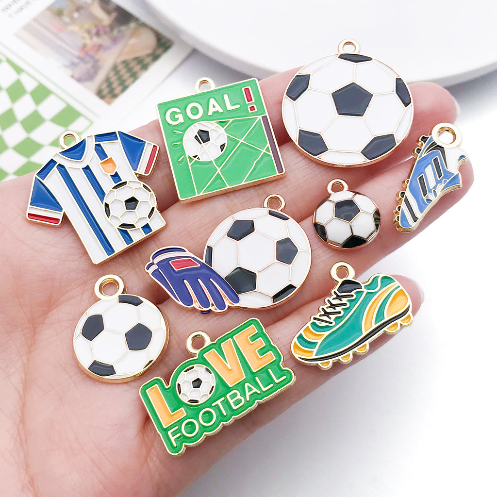 Glossy Zinc Alloy World Cup Football Charm Pendant for Bracelet Necklace DIY Jewelry