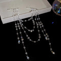 Silver Tone Pearl Chain Draped Hair Clips Decorative Jewelry view 6