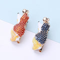 Enamel Hedgehog Brooch Beaded Back Gold Heart Accent view 1