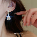 Teardrop Crystal Necklace In Gold Tone Red Or Silver Tone Clear view 4