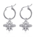 Mini Metal Charm Hoop Earrings Tiger Plane Bee Heart Disc view 5