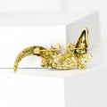 Articulated Crocodile Brooch in Gold and Silver Tones view 3