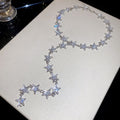 Crystal Star Lariat Necklaces in Gold and Silver Tone view 2