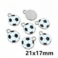 Black and White Soccer Ball Pendant Charms in Six Sizes view 11