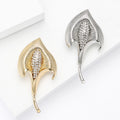 Textured Calla Lily Flower Brooch in Gold or Silver Tone view 3