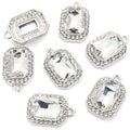 Rectangular Crystal Halo Charm Collection for Jewelry Making view 9