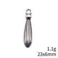 Antique Silver Ridged Teardrop Pendant Charms for Jewelry Making view 4