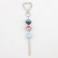 Heart Clasp Gradient Bead Tassel Keychain Three Colorways view 5