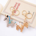 Rhinestone Winged Unicorn Keychains Clear Body 3 Mane Colors view 3