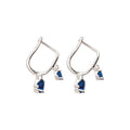 Silver Tone Blue Star Crystal Hoop Earrings Fashion Jewelry view 5