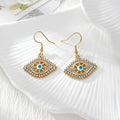 Rhinestone Evil Eye Round, Eye and Heart Drop Earrings in Five Designs view 7