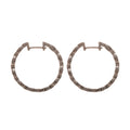 Dark Silver Tone Textured Hoop Earrings With Blue Accents view 5