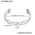 Hollow Link Clasp and Open Twist Bangles Gold Steel view 9
