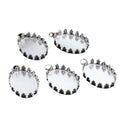 Stainless Steel Oval Cabochon Pendant Trays with Scalloped Edges view 5