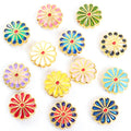 Twelve Petal Enamel Flower Beads in Thirteen Color Patterns view 5