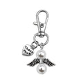 Silver Thank You Angel and Pearl Lobster Clasp Charm view 5
