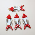 Colorful Enamel Fishbone Charms in Nine Color Options view 7