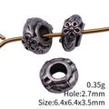 Silver Tone Floral Round Spacer Bead with Dark Accents view 3