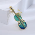 Enamel Cello and Butterfly Brooch for Jackets Scarves and Coats view 4