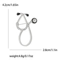 Loop Stethoscope Brooch In Metal With A Crystal-Lined Tube And Round Crystal Chestpiece view 5