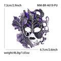 Jeweled Masquerade Mask Brooch in Seven Enamel Colors view 9