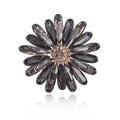 Black Sunflower Crystal Metal Brooch Pin for Jackets and Lapels view 1