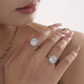 Large Clear Zircon Halo Open Ring Stainless Gold Or Steel Size 7 view 4