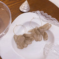 Six Color Translucent Fabric Petal Flower Hoop Earrings view 8