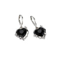 Gold and Silver Tone Faceted Heart Crystal Huggie Drop Earrings view 5