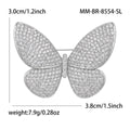 Pave Crystal Butterfly Brooch in Gold or Silver Tone view 7