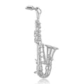 Saxophone Brooch in Polished Metal for Jackets and Scarves view 5