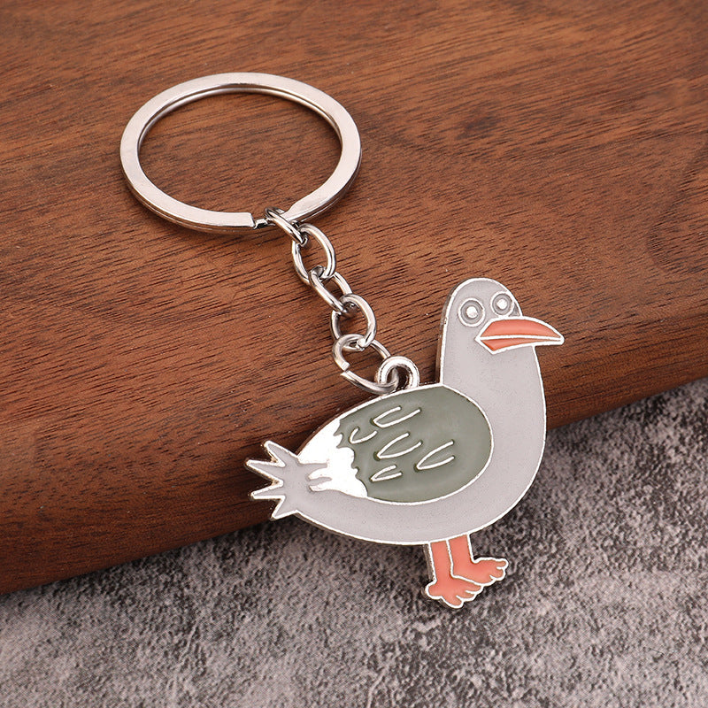 Cute Cheer Up Duck Alloy Metal Keychain Bag Charm Pendant