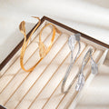 Gold and Silver Double Wrap Leaf Open Upper Arm Cuffs view 2