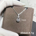 Round Clear Solitaire Teardrop-Frame Pendant Necklace In Silver Tone view 5