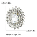Oval Crystal Halo Brooch An Oval Faceted Center Stone Surrounded By Marquise Crystals view 6