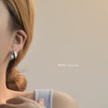 Gold Tone White And Blue Green Leaf Cluster Stud Earrings view 2