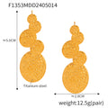 Textured Heart Fan Black Stone And Stacked Disc Drop Earrings view 9