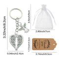 Silver Tone Angel And Heart-Shaped Wing Charm Keychain, 2 Styles view 4