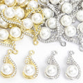 Pearl Teardrop Leaf Charms in Gold and Silver Tones view 4