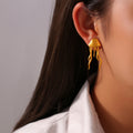Jellyfish Tassel Stud Earrings Gold and Silver Tone view 4